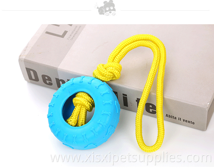 Multicolor Cheap Durable TPR Pet Dog Rope Toys With TPR tire Wholesale